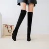 Boots Big Size 9 10 1113 thigh high boots knee over the boot ladies Strap back wedge heel 230824