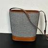 Cowboy Bucket Bag Mulheres Ombro Crossbody Sacos De Couro Genuíno Bordado Stripe Chain Zipper Liner Bolsas Clássicas Bolsa Mini Tote Carteiras