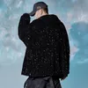 Mens Jackets PFNW Spring Autumn Hooded Shiny Sequin Darkwear Reflective Fashion Techwear Zippers High Street Coat 12A9170 230824