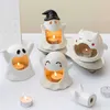 Halloween Ghost Candle Holder Cute Ceramic Decor Candle Stick Bedroom Living Room Table Ornament Halloween Centerpiece Decor HKD230825