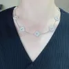 Schmuck Modedesigner CLover Halskette Goldanhänger 10 vierblättriger Diamant Luxus klassische Halsketten für Damen Herren Langkettiger Schmuck Valentinstagsgeschenk