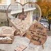 Autres fournitures de fête d'événement en bois doux en forme de coeur livre d'or de mariage 3D gravé livre d'or transparent boîte de dépôt décorations de carte de bienvenue 230824
