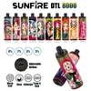 Authentic Sunfire Puff plus de 7000 6000 5000 Derniture E-cigarette Vape Pen Mesh Coil 9K Puff 18ml CARTS PRÉFUST