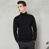 Pulls pour hommes 8 couleurs blanc pull à col roulé hommes 2023 automne hiver épais chaud coupe ajustée pull tricoté mâle marque vêtements