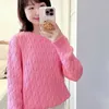 Rl Ralph War Horse Embroidery Woolen Sweater Women's Fried Dough Twists Solid New Slouchy Loose Top Short Style Slim