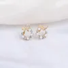 Orecchini a bottone squisita perla bowknot ghirlanda di cristallo per le donne orecchio rotondo cavo gioielli da sposa regalo pendientes all'ingrosso