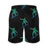 Men's Shorts Snowboard Board Summer Sport Sports Surf Beach Short Pants Male Fast Dry Funny Print Plus Size Swimming Trunks