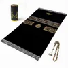 Carpet Black Design Muslim Prayer Rug Sets Islamic Mat Gift With Tasbih 230825