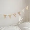 Decorative Objects Figurines Nordic Cotton Pennant Flags Decoration Retro Triangle Cloth Wall Hanging Banner Birthday Wedding Party Garland 230824