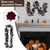 Dekorativa blommor Fake Rose Vine Halloween Wall Hanging Silk Flower Rattan Ivy Pendant