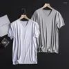 Camisas masculinas Mrmt 2023 Marca Camisa de Verão Manga Curta V Collar Fino Fio de Gelo T-shirt para Tops Masculinos Camiseta