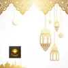 2023錬鉄製のAdha Muslim Eid Mubarak Projection Candlestick Home Table Decor Crafts Eid Mubarak Ramadan Party Decoration HKD230825