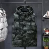 Gilets pour hommes hommes hiver veste sans manches épais camouflage gilet décontracté gilet à capuche mâle vêtements d'extérieur chauds grande taille 7XL