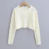 Women's Sweaters Long Sleeve Top Winter Vintage Clothes Women 2023 Knit Ripped Sweater Distressed Cropped Loose Preppy Pullover