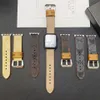 Luxury äkta läder Apple Watch Band Watch Strap för Apple Watch Series 8 9 4 5 6 7 Band 40mm 41mm 49mm 38mm 42mm 44mm 45mm Link IWatch Band Designer AP Watchbands