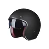 Capacetes de motocicleta meia capa capacete preto unisex retro personalizado capacete confortável respirável destacável borda motores sisak