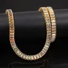 Mise Mise Out Bain Rectangle Crystal Rhinestone Gold Gold Tennis Chains 7 cal-24 calowy