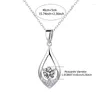 Hängen 925 Sterling Silver Moissanite 1 Water Drop Halsband CLAVICLE CHAVE MODE TREND DESIGN LJUD Luxury Senior Ladies