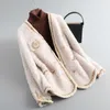 Pelliccia da donna Finta Ragazza da donna Lana di agnello Cappotti invernali di lusso Lady Giacca in montone di pecora Cappotto caldo Parka vintage JT3330 230824