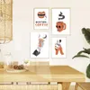 Funny Halloween Skull Canvas Painting Hand Cocktail Coffee Posters Espresso Wall Art Prints Pictures Bat Ghost Kitchen Cafe Home Decor No Frame Wo6