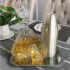 Engångsgallerisolen Golden Plastic Cup Water Powder 90oz Juice Dessert Mousse Wedding Table Wabellware Decoration 230825