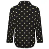 Women's Blouses Gold Dot Casual Blouse Vintage Print Custom Female Long Sleeve Classic Shirt Summer Oversized Clothes