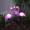 Flamingo luzes de energia solar ao ar livre cerca paisagem lâmpada à prova dwaterproof água pátio jardim gramado pátio decoração noite