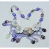 Choker Semi-precious Stones Shell Flower Necklace 19"