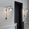 Lâmpadas de parede Nordic braço móvel para quarto sala de jantar preto luzes LED corredor iluminação lateral