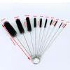 10pcs Nylon Tube Brush Set Stainless Steel Soft Hair Cleaning Brush for Glasses Drinking Straws Fish Tank Pipe Tumber Sippy Cup LL