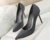 New Simple Slim Heel High Heel Shallow Mouth Pointed Suede Sexy Slim Professional OL Women's Singles Size 34-43