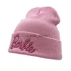 Beanie/Skull Caps Roze barbie Geborduurde wollen gebreide muts voor studenten outdoor winter warme hoeden voor mannen en vrouwen L0825