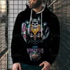 3D Digital full kroppströja Ny trend Men's Skull Mönster tryckt hoodie