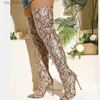 Snake Pointy 2024 Xibeilove Women Pattern Winter Sexy Fashion Zipper High High Over Knee Boots Nightclub Dance Party Shoes T230824 437