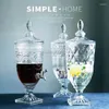 Wine Glasses 1.8L Commercial Juice Kettle Glass Beverage Bottle Beer Bucket With Faucet Cold Water DIY Jug Stopper