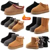 Austrália ultra mini bota botas de grife para mulheres tasman chinelos tazz chinelo plataforma botas cáqui rosa preto cinza inverno sonw sapatos de pele tênis