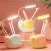 Dessin animé mignon animal de compagnie ours cochon chat chien USB recharge batterie LED table veilleuse enfant protection des yeux lampe de bureau blanc chaud HKD230824