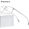サングラスフレームfonex合金メガネフレームメンスクエア近視処方眼鏡フレームフル光韓国アイウェア8105 230824