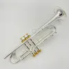 B-flat professional trumpet brass silver-plated gold-plated buttons streamlined weighted three-tone trumpet instrument horn