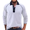 Neuheiten 2023 Männer T-shirt Casual Langarm Revers T Mann Mode Weiße Tasten Grundlegende Herbst Polo T Shirts Männer kleidung HKD230825