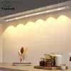 Luce notturna a LED Cucina sotto la luce dell'armadio 17/30/60 cm Sensore di movimento PIR ricaricabile Lampada per armadio Lampada da notte in alluminio HKD230824