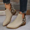 Buty mody kobiety buty zimowe retro kobiety kostki botki lampartowe kostki buty komfortowe damskie buty plus size botas mujer t230824