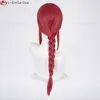 Chainsa de anime Man Red trançado o calor resistente ao calor Partido sintético MAKIMA Wigs Cosplay Wig Cap 230824