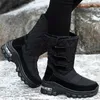 Donna nevicata casual morbida Donna per la piattaforma Tenere le scarpe da signore calde stivali invernali piatti Botas Mujer T