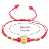 Bedelarmbanden 1pc Chinees Jaar Rood Armband Geluksdier Voor De Tijger Touw Sieraden Cadeau Dame Koppels