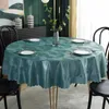 Table Cloth Round table tablecloth waterproof oil resistant wash free and scald resistant circular leather tablemat for household use 230824