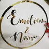 Другое мероприятие вечеринка поставляет Custom Gold Mirror Wedding Sign Sign Style Circle с названием стены персонализированная миссис Mrs Po Props Decors 230824