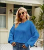 2023 Autumn/Winter New European and American Loose Short Pullover Sweater Fashion Long Sleeve Round Neck Knit