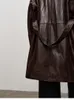 Women's Leather 2023 Autumn/Winter Half Plant Tanned Sheepskin Fashionable V-neck Silhouette Genuine Windbreaker Coat For Women