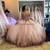 Glitter sparkle lantejoulas quinceanera vestidos 2023 rosa princesa vestido de baile aniversário doce 16 vestido de 15 quinceanera vestidos para xv anos vestidos de 16